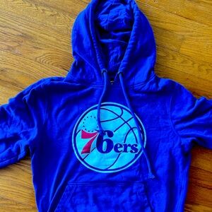 Philadelphia 76ers Sixers Basketball Hoodie Blue Adult Small